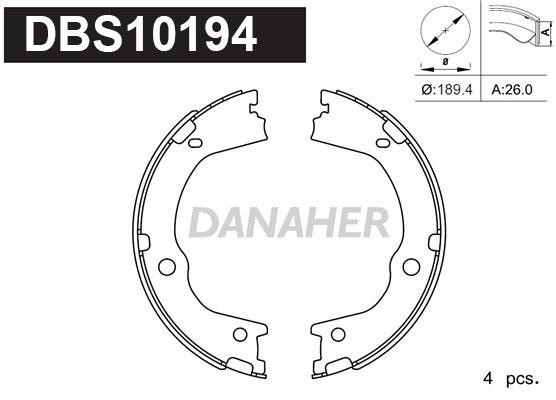 Danaher DBS10194 Parking brake shoes DBS10194: Buy near me at 2407.PL in Poland at an Affordable price!