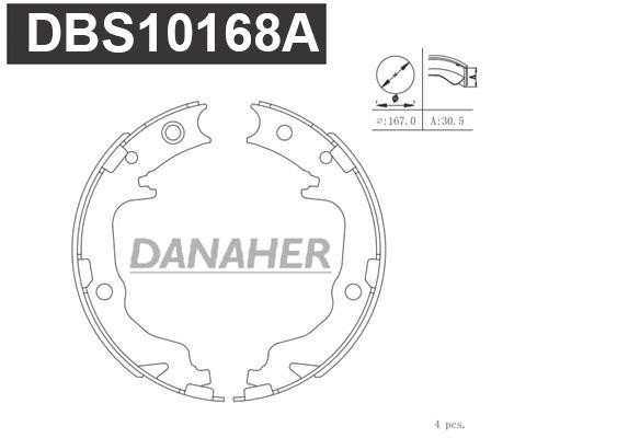 Danaher DBS10168A Parking brake shoes DBS10168A: Buy near me in Poland at 2407.PL - Good price!