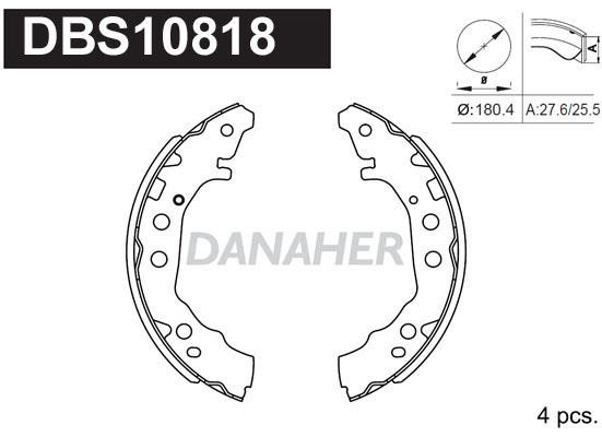 Danaher DBS10818 Колодки гальмівні барабанні, комплект DBS10818: Приваблива ціна - Купити у Польщі на 2407.PL!
