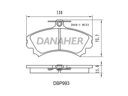 Danaher DBP993 Brake Pad Set, disc brake DBP993: Buy near me in Poland at 2407.PL - Good price!