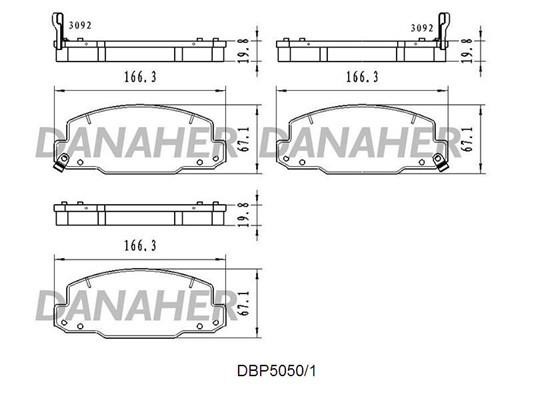Danaher DBP5050/1 Front disc brake pads, set DBP50501: Buy near me in Poland at 2407.PL - Good price!