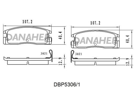 Danaher DBP5306/1 Brake Pad Set, disc brake DBP53061: Buy near me in Poland at 2407.PL - Good price!