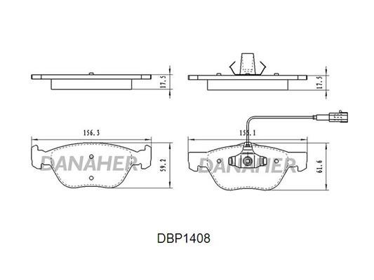 Danaher DBP1408 Scheibenbremsbeläge, Set DBP1408: Kaufen Sie zu einem guten Preis in Polen bei 2407.PL!