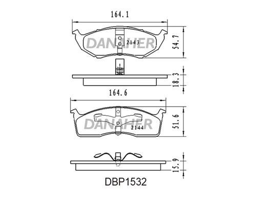 Danaher DBP1532 Brake Pad Set, disc brake DBP1532: Buy near me in Poland at 2407.PL - Good price!