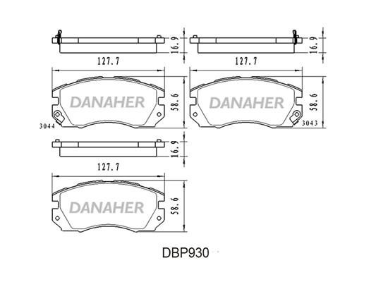 Danaher DBP930 Brake Pad Set, disc brake DBP930: Buy near me in Poland at 2407.PL - Good price!