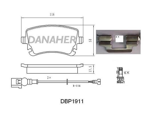 Danaher DBP1911 Тормозные колодки дисковые, комплект DBP1911: Отличная цена - Купить в Польше на 2407.PL!