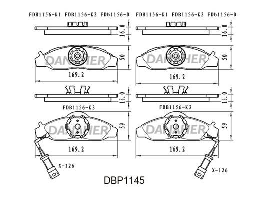 Danaher DBP1145 Brake Pad Set, disc brake DBP1145: Buy near me in Poland at 2407.PL - Good price!