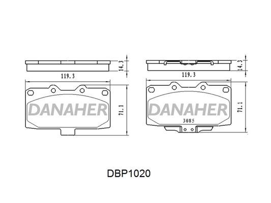 Danaher DBP1020 Brake Pad Set, disc brake DBP1020: Buy near me in Poland at 2407.PL - Good price!