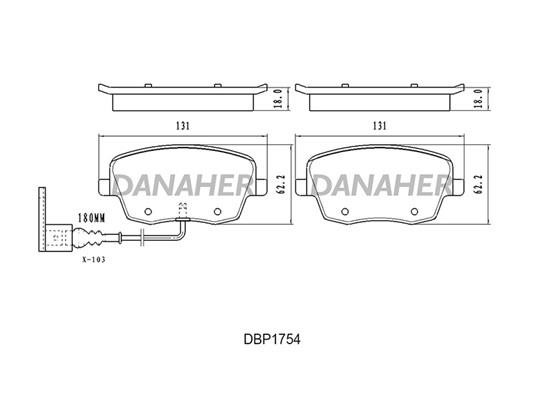 Danaher DBP1754 Brake Pad Set, disc brake DBP1754: Buy near me in Poland at 2407.PL - Good price!