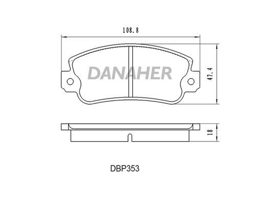 Danaher DBP353 Тормозные колодки дисковые, комплект DBP353: Отличная цена - Купить в Польше на 2407.PL!