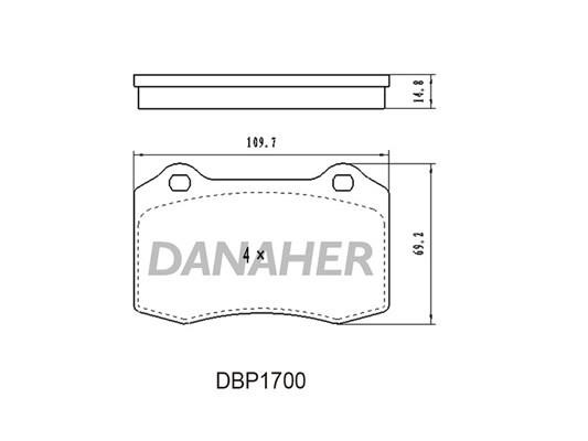 Danaher DBP1700 Гальмівні колодки, комплект DBP1700: Приваблива ціна - Купити у Польщі на 2407.PL!