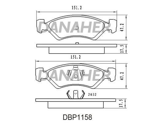 Danaher DBP1158 Brake Pad Set, disc brake DBP1158: Buy near me in Poland at 2407.PL - Good price!
