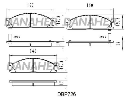 Danaher DBP726 Тормозные колодки дисковые, комплект DBP726: Отличная цена - Купить в Польше на 2407.PL!
