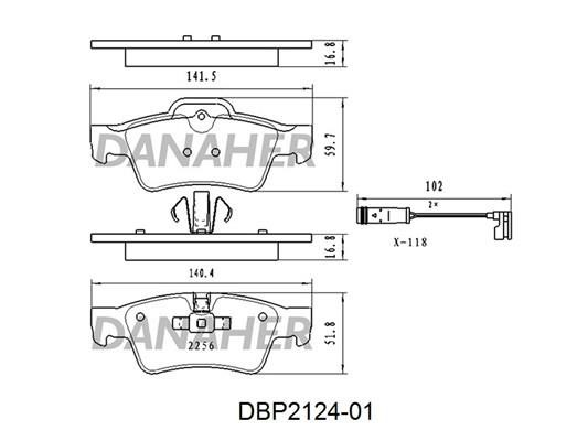 Danaher DBP2124-01 Brake Pad Set, disc brake DBP212401: Buy near me in Poland at 2407.PL - Good price!