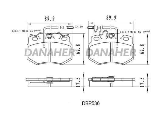 Danaher DBP536 Гальмівні колодки, комплект DBP536: Купити у Польщі - Добра ціна на 2407.PL!