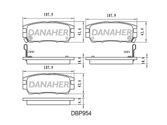 Danaher DBP954 Тормозные колодки дисковые, комплект DBP954: Отличная цена - Купить в Польше на 2407.PL!