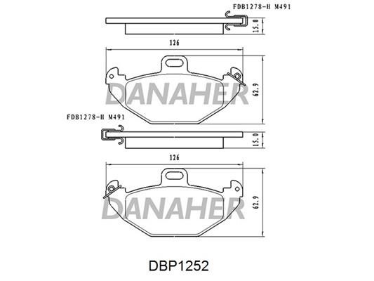 Danaher DBP1252 Гальмівні колодки, комплект DBP1252: Приваблива ціна - Купити у Польщі на 2407.PL!