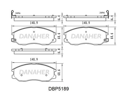 Danaher DBP5189 Brake Pad Set, disc brake DBP5189: Buy near me in Poland at 2407.PL - Good price!