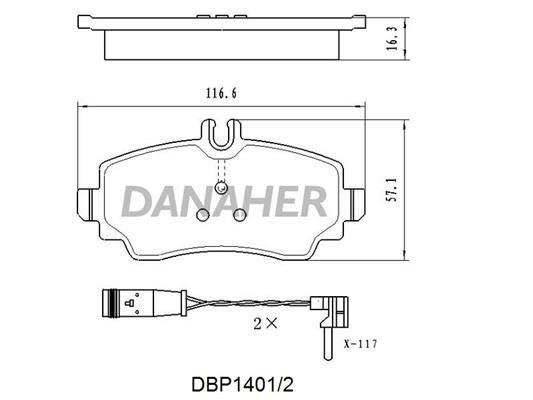 Danaher DBP1401/2 Brake Pad Set, disc brake DBP14012: Buy near me in Poland at 2407.PL - Good price!