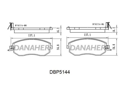 Danaher DBP5144 Brake Pad Set, disc brake DBP5144: Buy near me in Poland at 2407.PL - Good price!