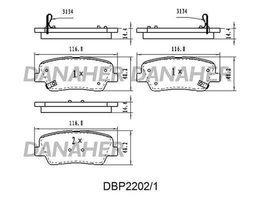 Danaher DBP2202/1 Brake Pad Set, disc brake DBP22021: Buy near me in Poland at 2407.PL - Good price!