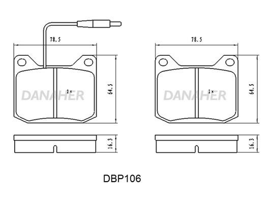 Danaher DBP106 Тормозные колодки дисковые, комплект DBP106: Отличная цена - Купить в Польше на 2407.PL!