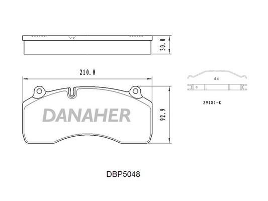 Danaher DBP5048 Rear disc brake pads, set DBP5048: Buy near me in Poland at 2407.PL - Good price!