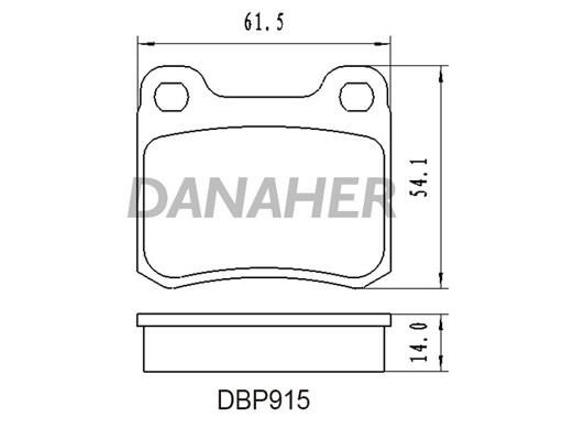 Danaher DBP915 Brake Pad Set, disc brake DBP915: Buy near me in Poland at 2407.PL - Good price!