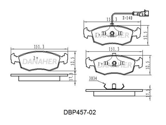 Danaher DBP457-02 Тормозные колодки дисковые, комплект DBP45702: Отличная цена - Купить в Польше на 2407.PL!
