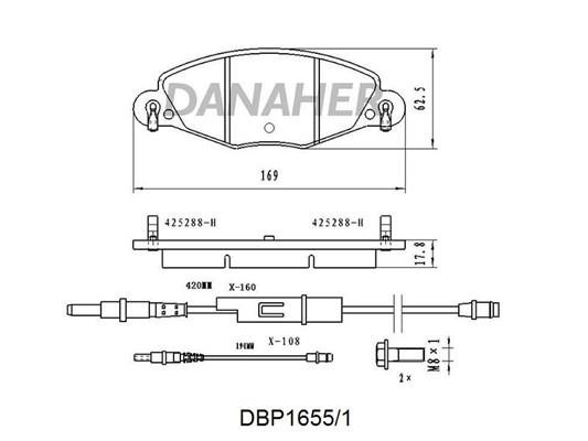 Danaher DBP1655/1 Тормозные колодки дисковые, комплект DBP16551: Отличная цена - Купить в Польше на 2407.PL!