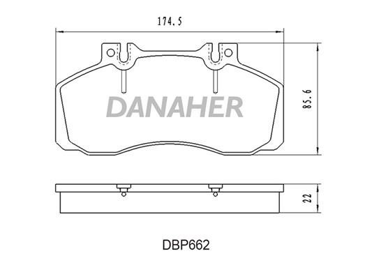 Danaher DBP662 Brake Pad Set, disc brake DBP662: Buy near me in Poland at 2407.PL - Good price!
