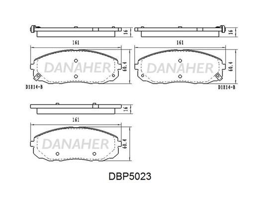 Danaher DBP5023 Гальмівні колодки передні, комплект DBP5023: Приваблива ціна - Купити у Польщі на 2407.PL!