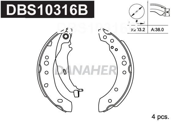 Danaher DBS10316B Szczęki hamulcowe, zestaw DBS10316B: Dobra cena w Polsce na 2407.PL - Kup Teraz!