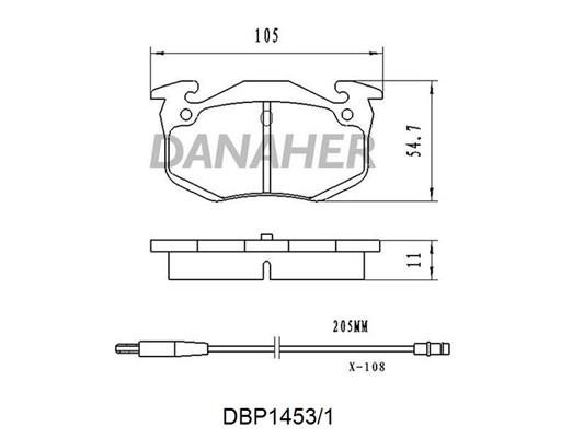 Danaher DBP1453/1 Brake Pad Set, disc brake DBP14531: Buy near me in Poland at 2407.PL - Good price!