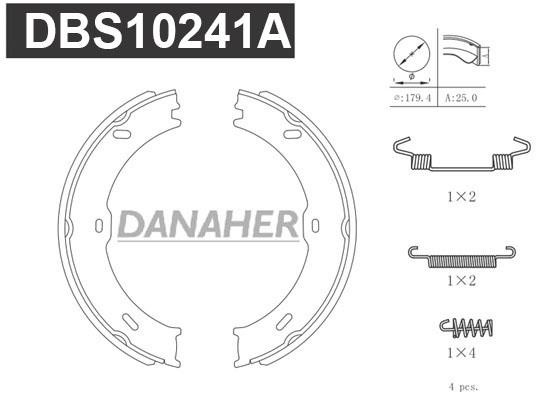 Danaher DBS10241A Колодки гальмівні стояночного гальма DBS10241A: Приваблива ціна - Купити у Польщі на 2407.PL!