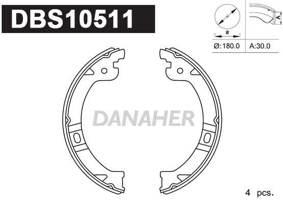 Danaher DBS10511 Parking brake shoes DBS10511: Buy near me in Poland at 2407.PL - Good price!