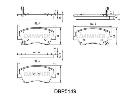 Danaher DBP5149 Front disc brake pads, set DBP5149: Buy near me in Poland at 2407.PL - Good price!