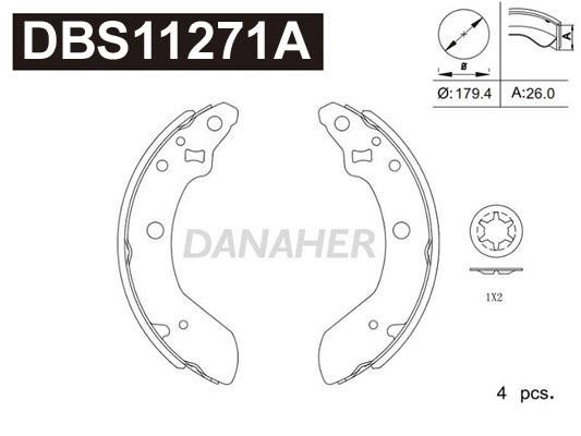 Danaher DBS11271A Колодки тормозные барабанные, комплект DBS11271A: Отличная цена - Купить в Польше на 2407.PL!