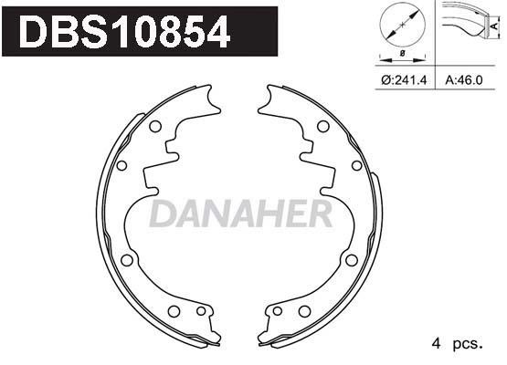 Danaher DBS10854 Колодки тормозные барабанные, комплект DBS10854: Отличная цена - Купить в Польше на 2407.PL!