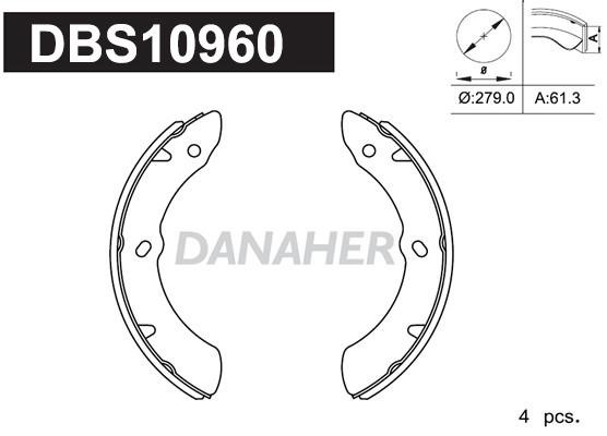 Danaher DBS10960 Brake shoe set DBS10960: Buy near me in Poland at 2407.PL - Good price!