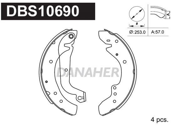 Danaher DBS10690 Brake shoe set DBS10690: Buy near me in Poland at 2407.PL - Good price!