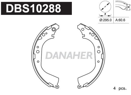 Danaher DBS10288 Колодки тормозные барабанные, комплект DBS10288: Отличная цена - Купить в Польше на 2407.PL!