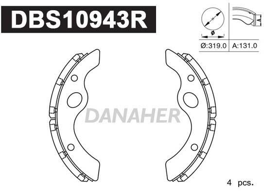 Danaher DBS10943R Brake shoe set DBS10943R: Buy near me in Poland at 2407.PL - Good price!