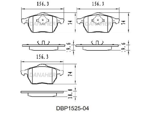 Danaher DBP1525-04 Brake Pad Set, disc brake DBP152504: Buy near me in Poland at 2407.PL - Good price!