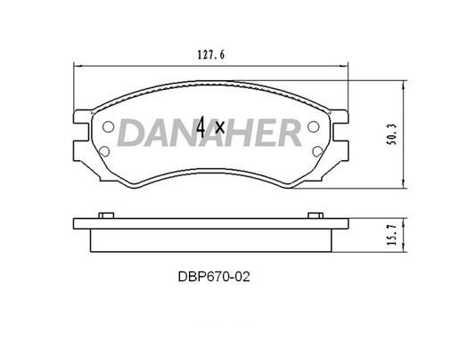 Danaher DBP670-02 Гальмівні колодки, комплект DBP67002: Купити у Польщі - Добра ціна на 2407.PL!