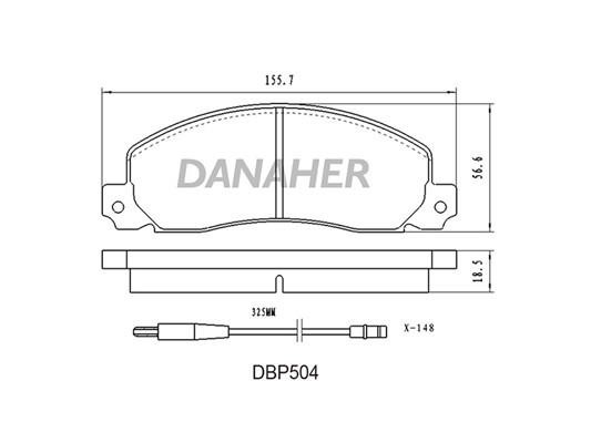 Danaher DBP504 Brake Pad Set, disc brake DBP504: Buy near me in Poland at 2407.PL - Good price!