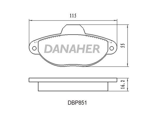 Danaher DBP851 Brake Pad Set, disc brake DBP851: Buy near me in Poland at 2407.PL - Good price!