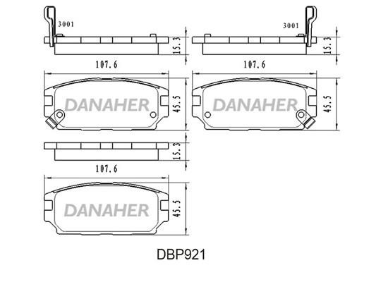 Danaher DBP921 Brake Pad Set, disc brake DBP921: Buy near me in Poland at 2407.PL - Good price!