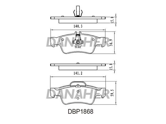 Danaher DBP1868 Гальмівні колодки, комплект DBP1868: Приваблива ціна - Купити у Польщі на 2407.PL!