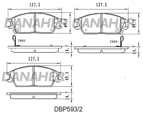 Danaher DBP593/2 Гальмівні колодки, комплект DBP5932: Приваблива ціна - Купити у Польщі на 2407.PL!